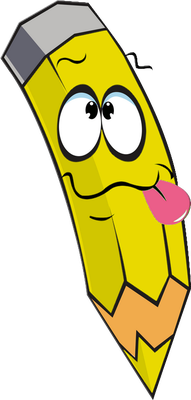 crayon - fourniture scolaire - éducation - smiley émoticône émoji cartoon clipart illustration - artémotic