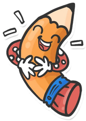 crayon - fourniture scolaire - éducation - smiley émoticône émoji cartoon clipart illustration - artémotic