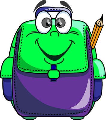 cartable - fourniture scolaire - éducation - smiley émoticône émoji cartoon clipart illustration - artémotic