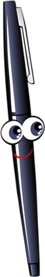 stylo - fourniture scolaire - éducation - smiley émoticône émoji cartoon clipart illustration - artémotic