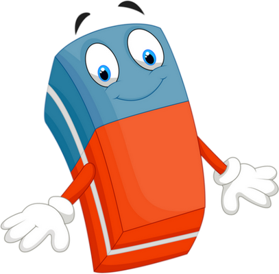 gomme - fourniture scolaire - éducation - smiley émoticône émoji cartoon clipart illustration - artémotic