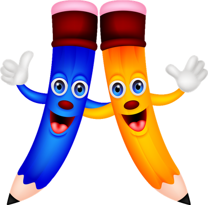 crayon - fourniture scolaire - éducation - smiley émoticône émoji cartoon clipart illustration - artémotic