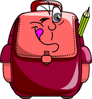 cartable - fourniture scolaire - éducation - smiley émoticône émoji cartoon clipart illustration - artémotic