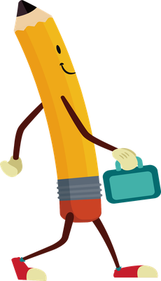 crayon - fourniture scolaire - éducation - smiley émoticône émoji cartoon clipart illustration - artémotic