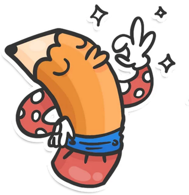 crayon - fourniture scolaire - éducation - smiley émoticône émoji cartoon clipart illustration - artémotic