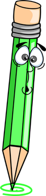 crayon - fourniture scolaire - éducation - smiley émoticône émoji cartoon clipart illustration - artémotic
