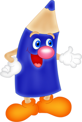 crayon - fourniture scolaire - éducation - smiley émoticône émoji cartoon clipart illustration - artémotic