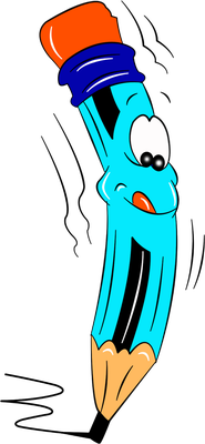 crayon - fourniture scolaire - éducation - smiley émoticône émoji cartoon clipart illustration - artémotic