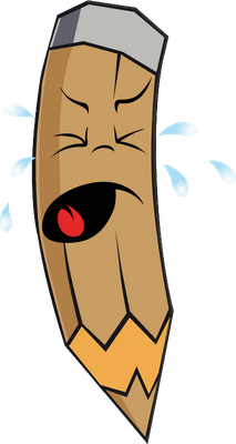 crayon - fourniture scolaire - éducation - smiley émoticône émoji cartoon clipart illustration - artémotic