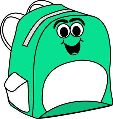 cartable - fourniture scolaire - éducation - smiley émoticône émoji cartoon clipart illustration - artémotic