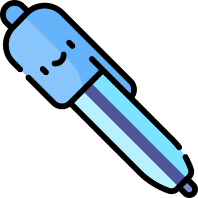 stylo - fourniture scolaire - éducation - smiley émoticône émoji cartoon clipart illustration - artémotic