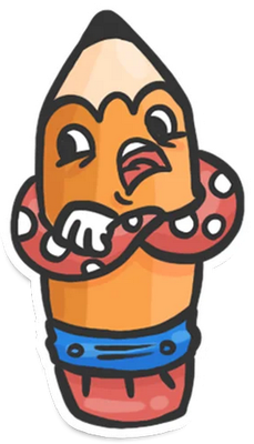 crayon - fourniture scolaire - éducation - smiley émoticône émoji cartoon clipart illustration - artémotic