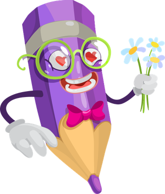 crayon - fourniture scolaire - éducation - smiley émoticône émoji cartoon clipart illustration - artémotic