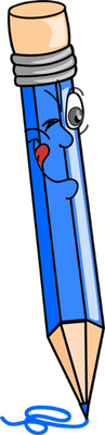 crayon - fourniture scolaire - éducation - smiley émoticône émoji cartoon clipart illustration - artémotic
