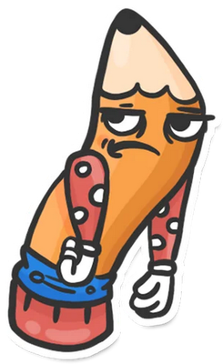 crayon - fourniture scolaire - éducation - smiley émoticône émoji cartoon clipart illustration - artémotic