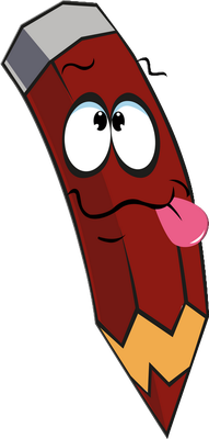 crayon - fourniture scolaire - éducation - smiley émoticône émoji cartoon clipart illustration - artémotic
