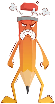 crayon - fourniture scolaire - éducation - smiley émoticône émoji cartoon clipart illustration - artémotic
