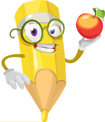 crayon - fourniture scolaire - éducation - smiley émoticône émoji cartoon clipart illustration - artémotic