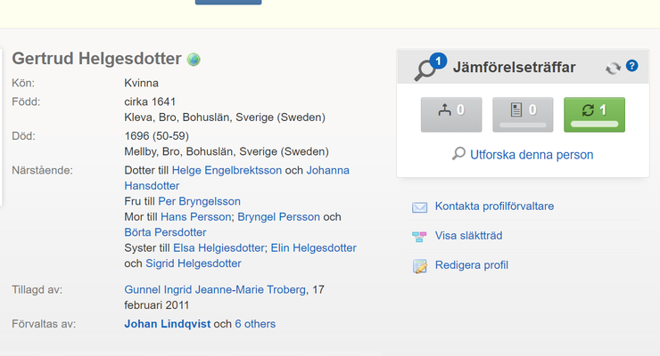 Utdrag ur världsträdet Geni