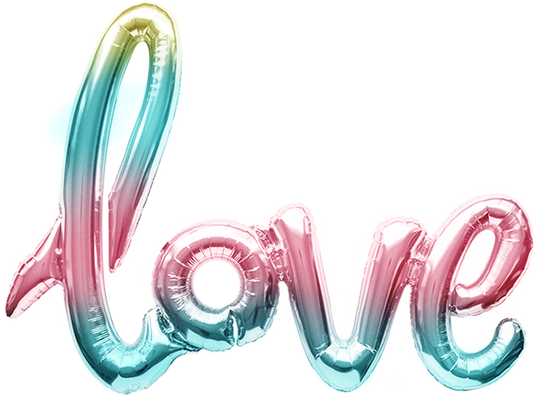 Надпись "Love" нежная радуга градиент  длина 102 см воздух 180 р.