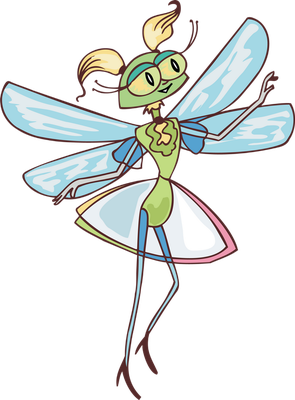 libellule - insecte - animaux - smiley émoticône émoji cartoon clipart illustration - artémotic
