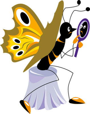 papillon - insecte - animaux - smiley émoticône émoji cartoon clipart illustration - artémotic