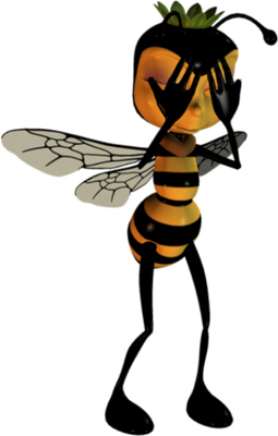 guêpe - insecte - animaux - smiley émoticône émoji cartoon clipart illustration - artémotic