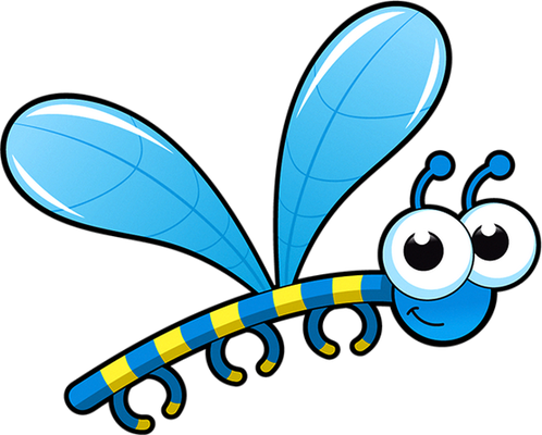 libellule - insecte - animaux - smiley émoticône émoji cartoon clipart illustration - artémotic