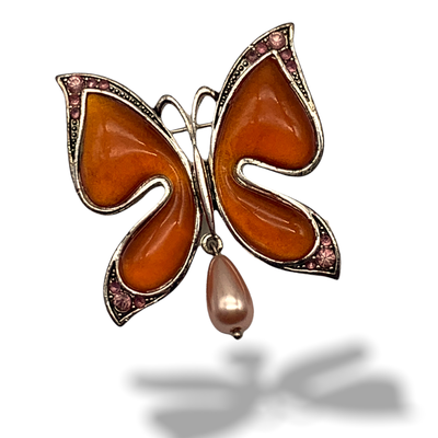 1960 spilla con smalto effetto jelly e perla drop  -art.246/3-