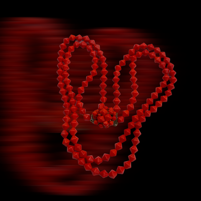 Two strand red glass beads vintage necklace w/wired beads on round clasp, passion for red jewelry - Art.967/5