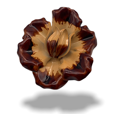 1960 shades of brown and beige on 3D flower design -art.222/3-