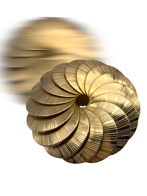 Fabulous Art Deco inspiration Swirl Gold tone Statement Vtg Brooch - classically magnificent layered swirl brooch--Art.508/5