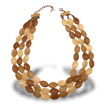 1960 3 strands cascade Necklace - Very Elegant color & beautiful beads forms -original italian necklace -Art.945 