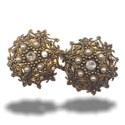 Spectacular 1960s vintage domed pearl Earrings - Italian Jewelery for the Bride Chic -femininity and elegance-Art.645/2