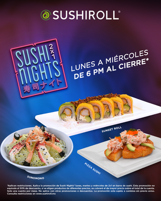 sushi, promociones sushi, sushi roll promociones, sushi roll cdmx promociones, promociones en lunes, promos lunes, lunes promos, promociones en cdmx, promos lugar favorito, lugar fav