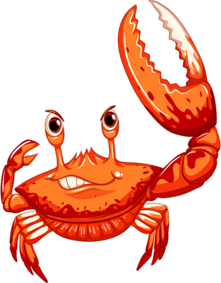 crabe - faune aquatique - animaux - smiley émoticône émoji cartoon clipart illustration - artémotic