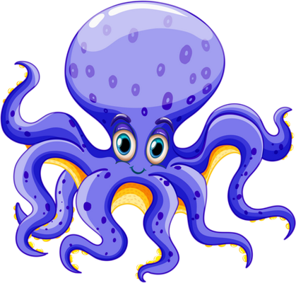 poulpe - faune aquatique - animaux - smiley émoticône émoji cartoon clipart illustration - artémotic