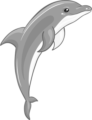 dauphin - faune aquatique - animaux - smiley émoticône émoji cartoon clipart illustration - artémotic