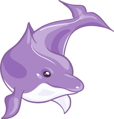 dauphin - faune aquatique - animaux - smiley émoticône émoji cartoon clipart illustration - artémotic