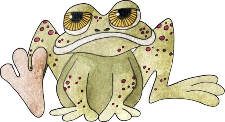 grenouille - faune aquatique - animaux - smiley émoticône émoji cartoon clipart illustration - artémotic