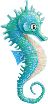hippocampe - faune aquatique - animaux - smiley émoticône émoji cartoon clipart illustration - artémotic