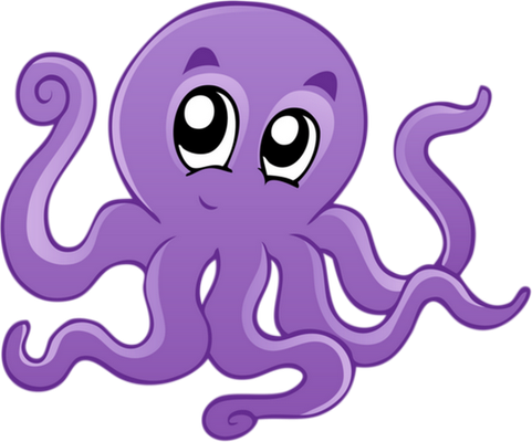 poulpe - faune aquatique - animaux - smiley émoticône émoji cartoon clipart illustration - artémotic