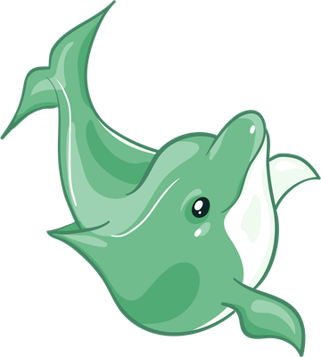 dauphin - faune aquatique - animaux - smiley émoticône émoji cartoon clipart illustration - artémotic
