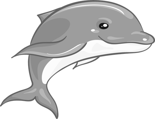 dauphin - faune aquatique - animaux - smiley émoticône émoji cartoon clipart illustration - artémotic