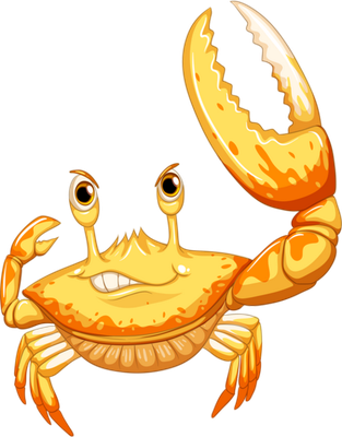 crabe - faune aquatique - animaux - smiley émoticône émoji cartoon clipart illustration - artémotic