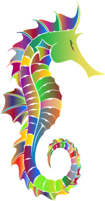 hippocampe - faune aquatique - animaux - smiley émoticône émoji cartoon clipart illustration - artémotic