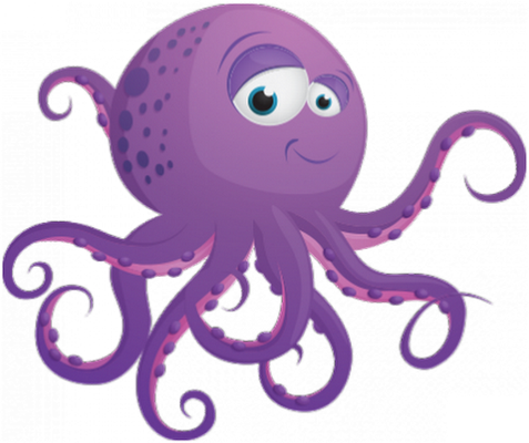 poulpe - faune aquatique - animaux - smiley émoticône émoji cartoon clipart illustration - artémotic