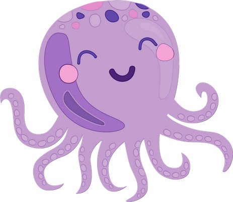 poulpe - faune aquatique - animaux - smiley émoticône émoji cartoon clipart illustration - artémotic