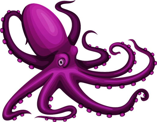 poulpe - faune aquatique - animaux - smiley émoticône émoji cartoon clipart illustration - artémotic