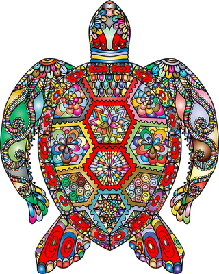 tortue marine - faune aquatique - animaux - smiley émoticône émoji cartoon clipart illustration - artémotic